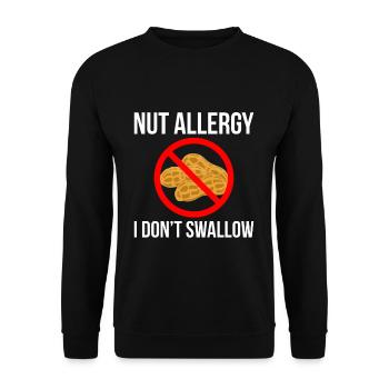 Allergie aux noix Je n’avale pas de chemise Nuss Allergie - Sweat-shirt Unisexe - noir - Devant - Alina (178cm) & Michal (187cm)
