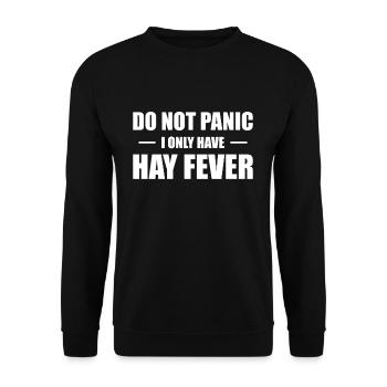 Pas de panique je n’ai que le rhume des foins Heuschnupfen - Sweat-shirt Unisexe - noir - Devant - Alina (178cm) & Michal (187cm)