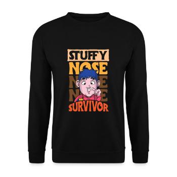 Cadeau de chemise de survivant au nez étouffant - Sweat-shirt Unisexe - noir - Devant - Alina (178cm) & Michal (187cm)