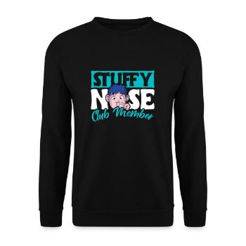 Stuffy Nose Club Member Shirt Geschenk - Unisex Pullover - Schwarz - Vorne - Alina (178cm) & Michal (187cm)