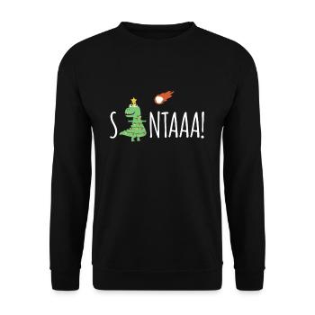 SAAAANTA! Cadeau de dinosaure de Noël - Sweat-shirt Unisexe - noir - Devant - Alina (178cm) & Michal (187cm)