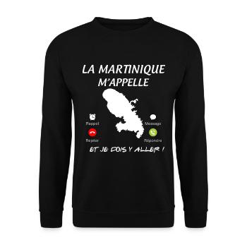 Martinique Téléphone Portable Citation - Sweat-shirt Unisexe - noir - Devant - Alina (178cm) & Michal (187cm)
