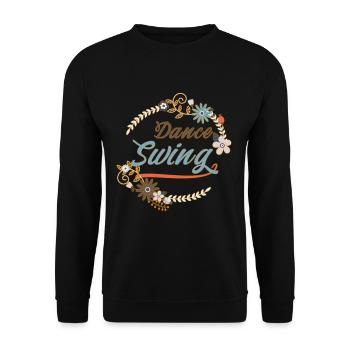 Swing Dance Vintage Design T-Shirt- - Unisex Pullover - Schwarz - Vorne - Alina (178cm) & Michal (187cm)