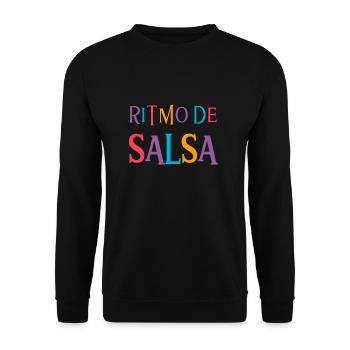 Salsa Rhythm Salsa Dance T-Shirt - Unisex Pullover - Schwarz - Vorne - Alina (178cm) & Michal (187cm)