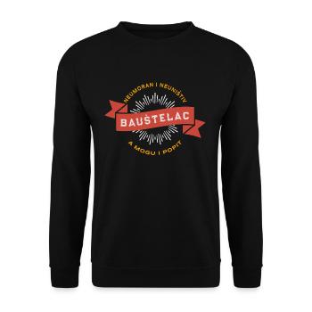 Baustelac Construction Worker T-Shirt I Balkan Collection - Unisex Sweatshirt - black - Front - Alina (178cm) & Michal (187cm)