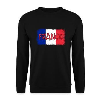 France flag - Unisex Pullover - Schwarz - Vorne - Alina (178cm) & Michal (187cm)