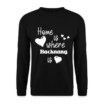 Zuhause in Backnang - Home is where Backnang is - Unisex Pullover - Schwarz - Vorne - Alina (178cm) & Michal (187cm)