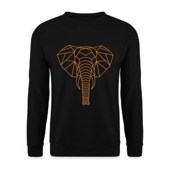 Ligne géométrique de l’éléphant - Sweat-shirt Unisexe - noir - Devant - Alina (178cm) & Michal (187cm)
