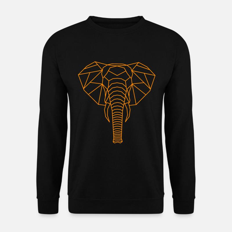 Elephant Geometric Line - Unisex Sweatshirt - black