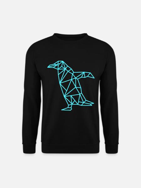 Penguin Geometric Line - Unisex Sweatshirt - black