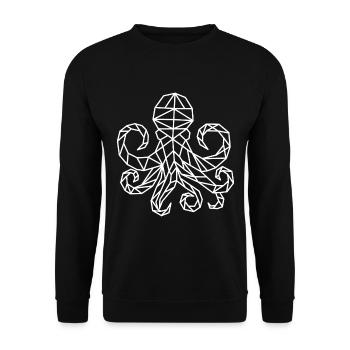 Tintenfisch Octopus Geometrisch - Unisex Pullover - Schwarz - Vorne - Alina (178cm) & Michal (187cm)