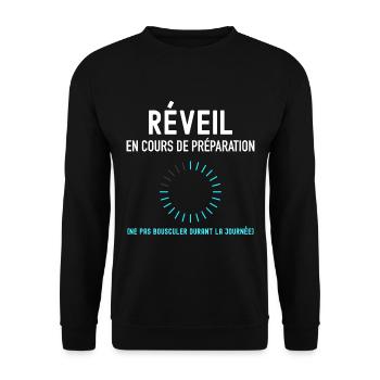 réveil cadeau baptême - Sweat-shirt Unisexe - noir - Devant - Alina (178cm) & Michal (187cm)