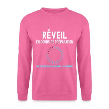 réveil cadeau baptême - Sweat-shirt Unisexe - rose - Devant