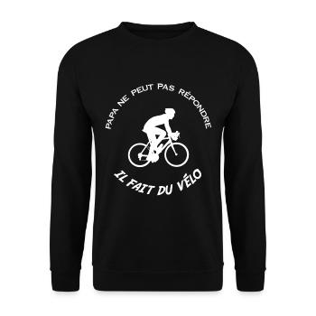 Blague vélo papa sport - Sweat-shirt Unisexe - noir - Devant - Alina (178cm) & Michal (187cm)