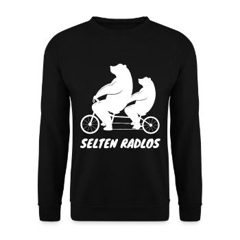 Selten Radlos - Bären - Unisex Pullover - Schwarz - Vorne - Alina (178cm) & Michal (187cm)