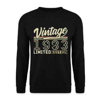 Legend since 1983 Born 1983 Birthday 41 years - Unisex Sweatshirt - black - Front - Alina (178cm) & Michal (187cm)