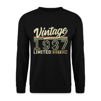 Legend since 1987 Born 1987 Birthday 37 years old - Unisex Sweatshirt - black - Front - Alina (178cm) & Michal (187cm)