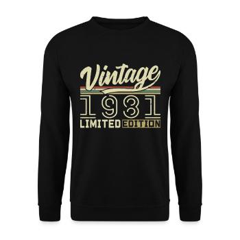 Legend since 1981 Born 1981 Birthday 43 years - Unisex Sweatshirt - black - Front - Alina (178cm) & Michal (187cm)