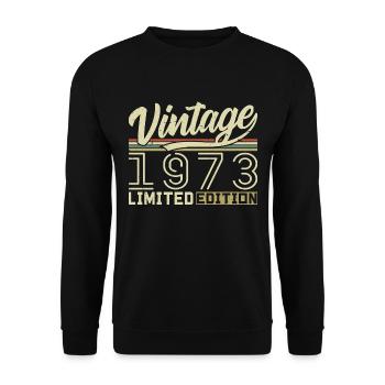 Legend since 1973 Born 1973 Birthday 51 years old - Unisex Sweatshirt - black - Front - Alina (178cm) & Michal (187cm)
