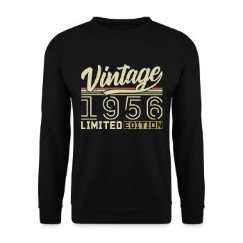 Legend since 1956 Born 1956 Birthday 68 years - Unisex Sweatshirt - black - Front - Alina (178cm) & Michal (187cm)