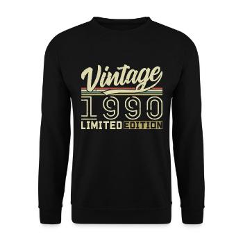 Legend since 1990 Born 1990 Birthday 34 years old - Unisex Sweatshirt - black - Front - Alina (178cm) & Michal (187cm)