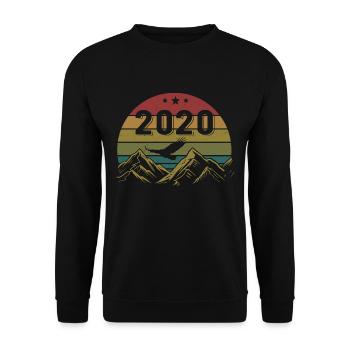 2020 Vintage Birthday 2020 Retro Gift Idea - Unisex Sweatshirt - black - Front - Alina (178cm) & Michal (187cm)