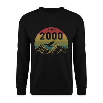 2000 Vintage Birthday 2000 Retro Gift Idea - Unisex Sweatshirt - black - Front - Alina (178cm) & Michal (187cm)