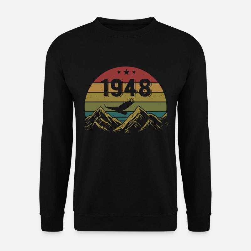 1948 Jahrgang Geburtstag 1948 Retro Geschenkidee - Unisex Pullover - Schwarz