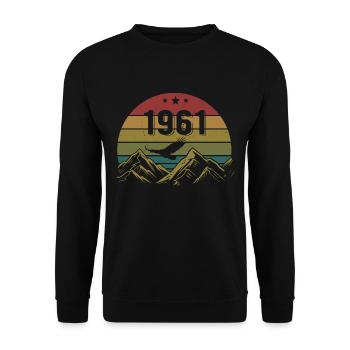 1961 Vintage Birthday 1961 Retro Gift Idea - Unisex Sweatshirt - black - Front - Alina (178cm) & Michal (187cm)