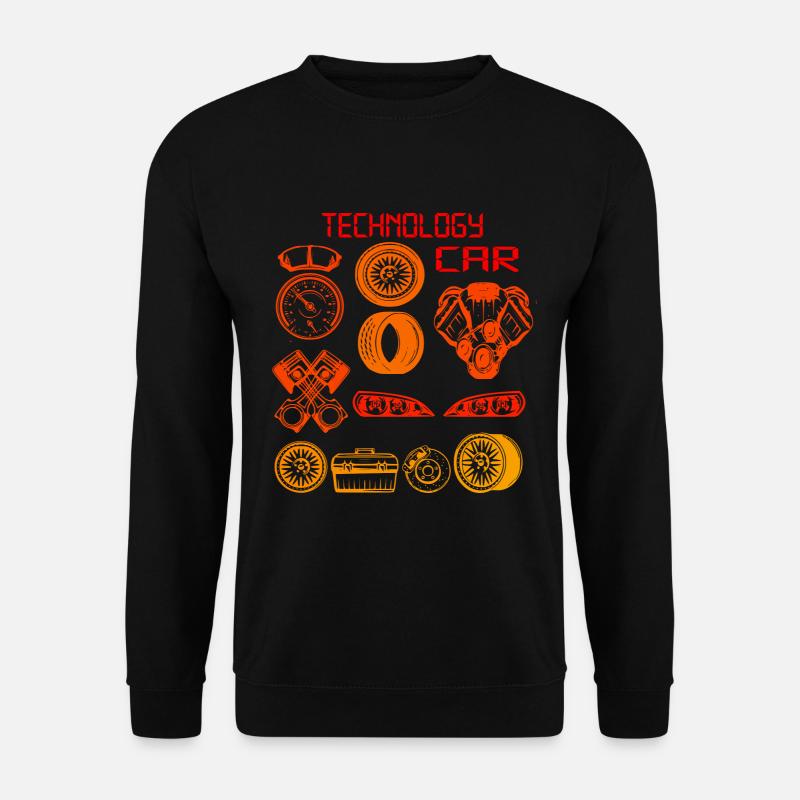 Autoteile Zeichnung - Unisex Pullover - Schwarz