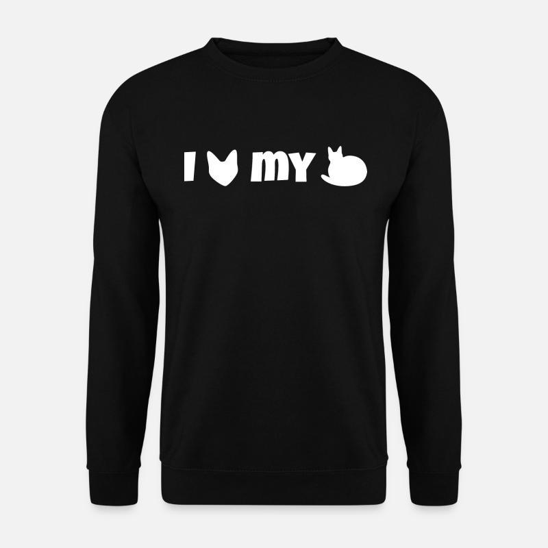 I heart my loaf - Cleveres Design für Katzenmama oder -papa - Unisex Pullover - Schwarz