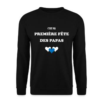 Première fête des papas, première fête des pères - Sweat-shirt Unisexe - noir - Devant - Alina (178cm) & Michal (187cm)