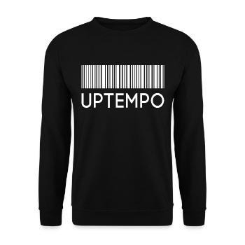 Uptempo - Rave - Hardstyle - Gabber - Gift - Unisex Sweatshirt - black - Front - Alina (178cm) & Michal (187cm)