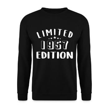 Geburtstag 1957 Limited Edition 1957 geboren sind - Unisex Pullover - Schwarz - Vorne - Alina (178cm) & Michal (187cm)