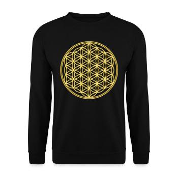 Fleur de la vie - FEEL THE ENERGY, Flower of Life, - Sweat-shirt Unisexe - noir - Devant - Alina (178cm) & Michal (187cm)