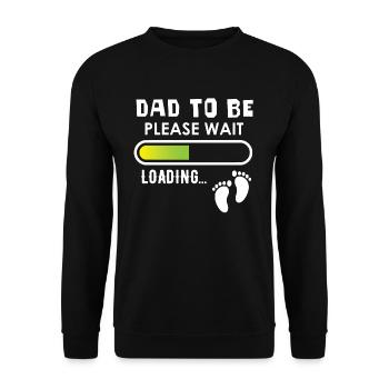 Dad to be, please wait, loading - Unisex Pullover - Schwarz - Vorne - Alina (178cm) & Michal (187cm)