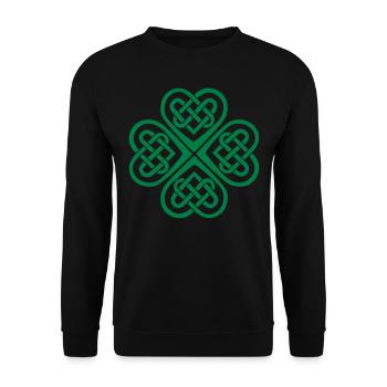 St Patricks Day Shamrock Celtic Heart Eternal Knot - Unisex Sweatshirt - black - Front - Alina (178cm) & Michal (187cm)