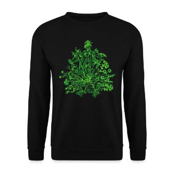 Edible wild herbs, green, vegan, cook, chef, food - Unisex Sweatshirt - black - Front - Alina (178cm) & Michal (187cm)