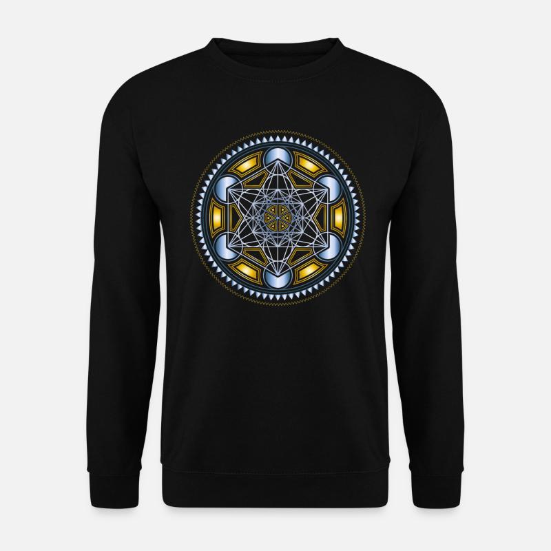 Metatrons Cube, Würfel, Mathematik, Spiritualität, - Unisex Pullover - Schwarz