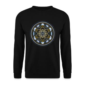 Metatrons Würfel - Unisex Pullover - Schwarz - Vorne - Alina (178cm) & Michal (187cm)