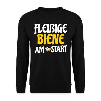 Imker, Fleissige Biene am Start, Honig, - Unisex Pullover - Schwarz - Vorne - Alina (178cm) & Michal (187cm)