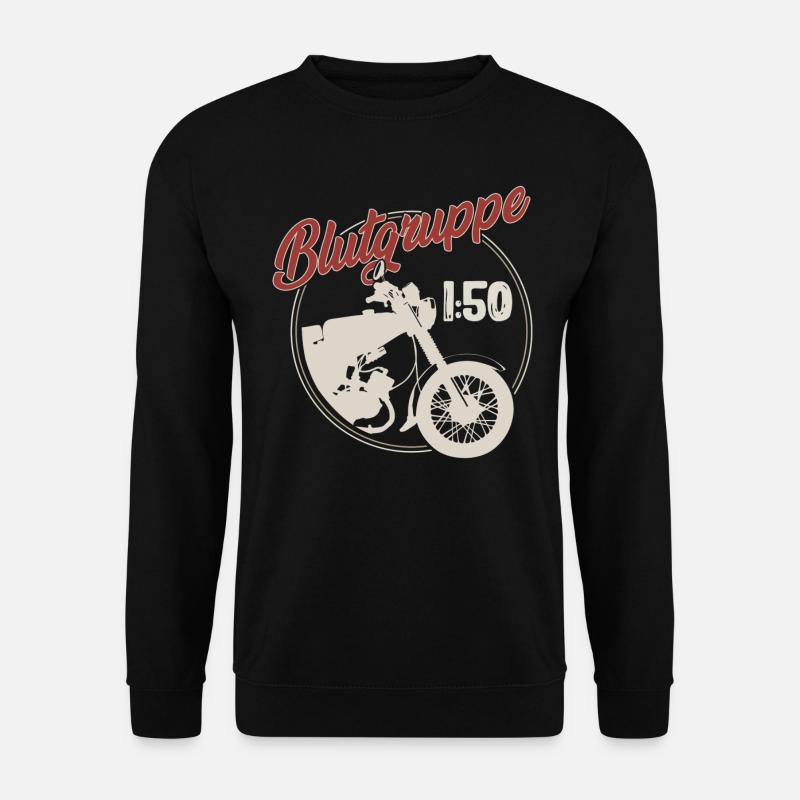 Blutgruppe 1:50 Ostalgie Moped Motorrad DDR Simmi - Unisex Pullover - Schwarz