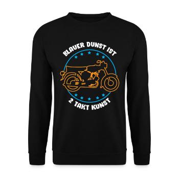 2 Takt Power, Moped , Simmi , 50ccm, DDR S51 - Unisex Pullover - Schwarz - Vorne - Alina (178cm) & Michal (187cm)