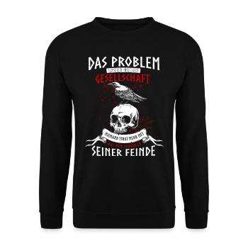 Wikinger Mythologie Geschenk Runen & Kelten - Unisex Pullover - Schwarz - Vorne - Alina (178cm) & Michal (187cm)