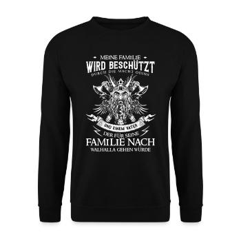 Odin Nordische Mythologie & Wikinger Walhalla - Unisex Pullover - Schwarz - Vorne - Alina (178cm) & Michal (187cm)