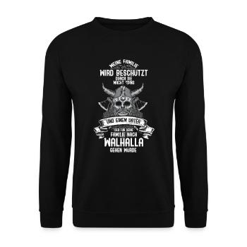 Odin Nordische Mythologie & Wikinger Walhalla - Unisex Pullover - Schwarz - Vorne - Alina (178cm) & Michal (187cm)