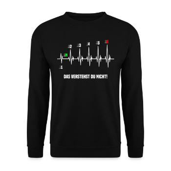 Auto Tuner Tuning Motorrad Gangschaltung Werkstatt - Unisex Pullover - Schwarz - Vorne - Alina (178cm) & Michal (187cm)
