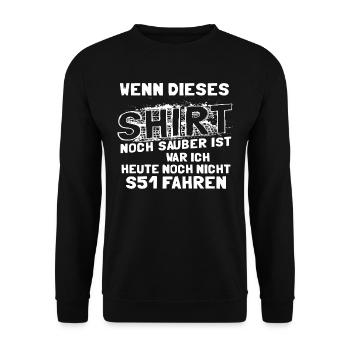 S51 Simson Fahrer Geschenk DDR Moped Sprüche - Unisex Pullover - Schwarz - Vorne - Alina (178cm) & Michal (187cm)