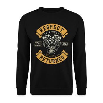Moto cadeau motard biker capot Le respect est. - Sweat-shirt Unisexe - noir - Devant - Alina (178cm) & Michal (187cm)