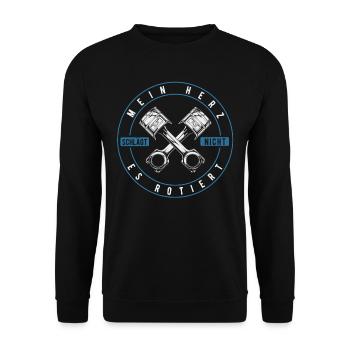 Wankel engine, rotary piston engine gift oldtimer - Unisex Sweatshirt - black - Front - Alina (178cm) & Michal (187cm)